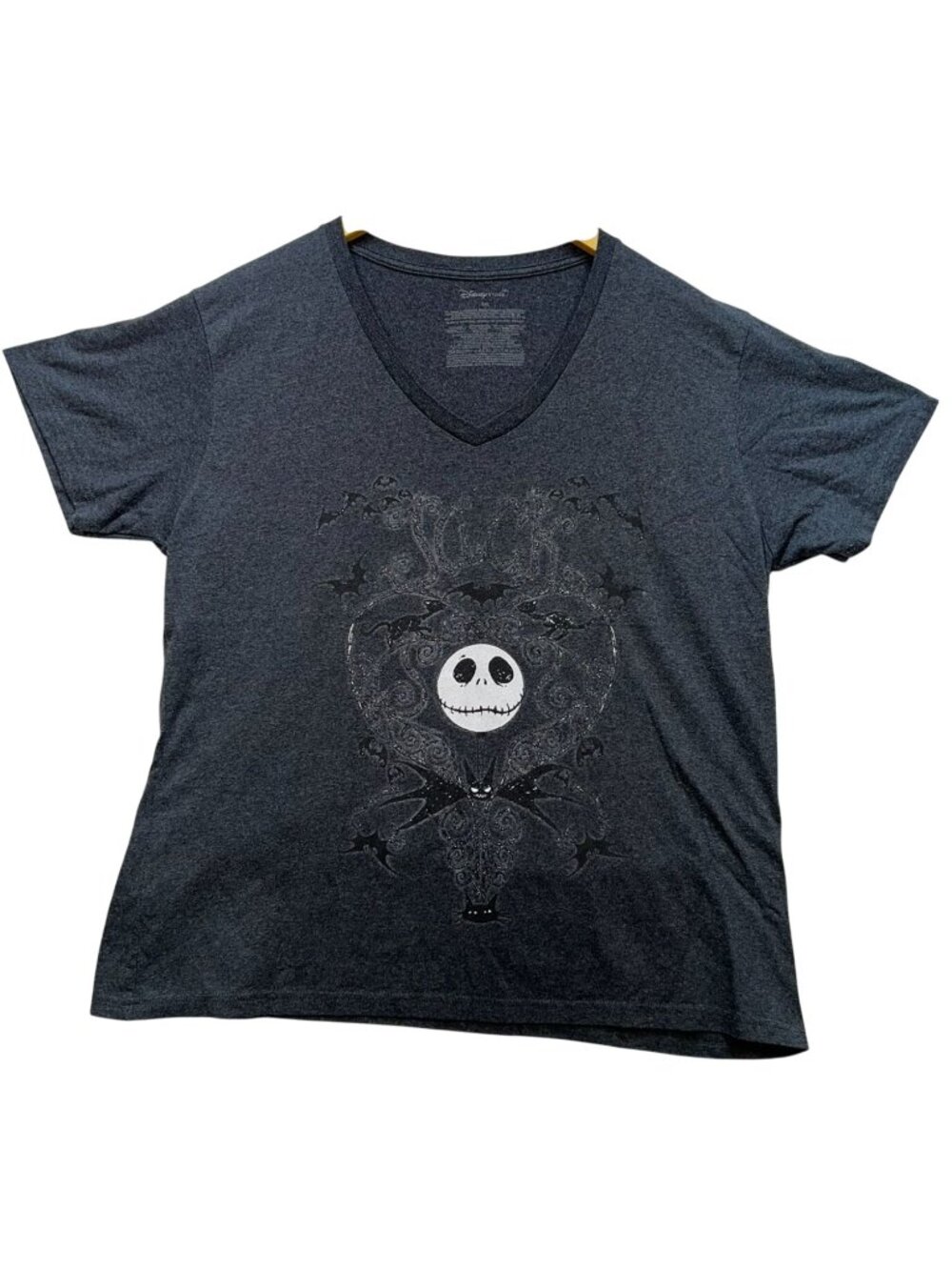 Disney Womens Nightmare Before Christmas Jack Skellington T Shirt Size 2XL Black